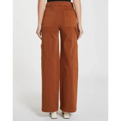 New Pantalone Cargo in Bull di Cotone / Donna Pantaloni