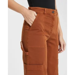New Pantalone Cargo in Bull di Cotone / Donna Pantaloni