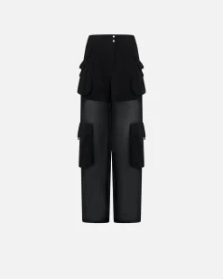 Clearance Pantalone Cargo in Georgette / Donna Pantaloni
