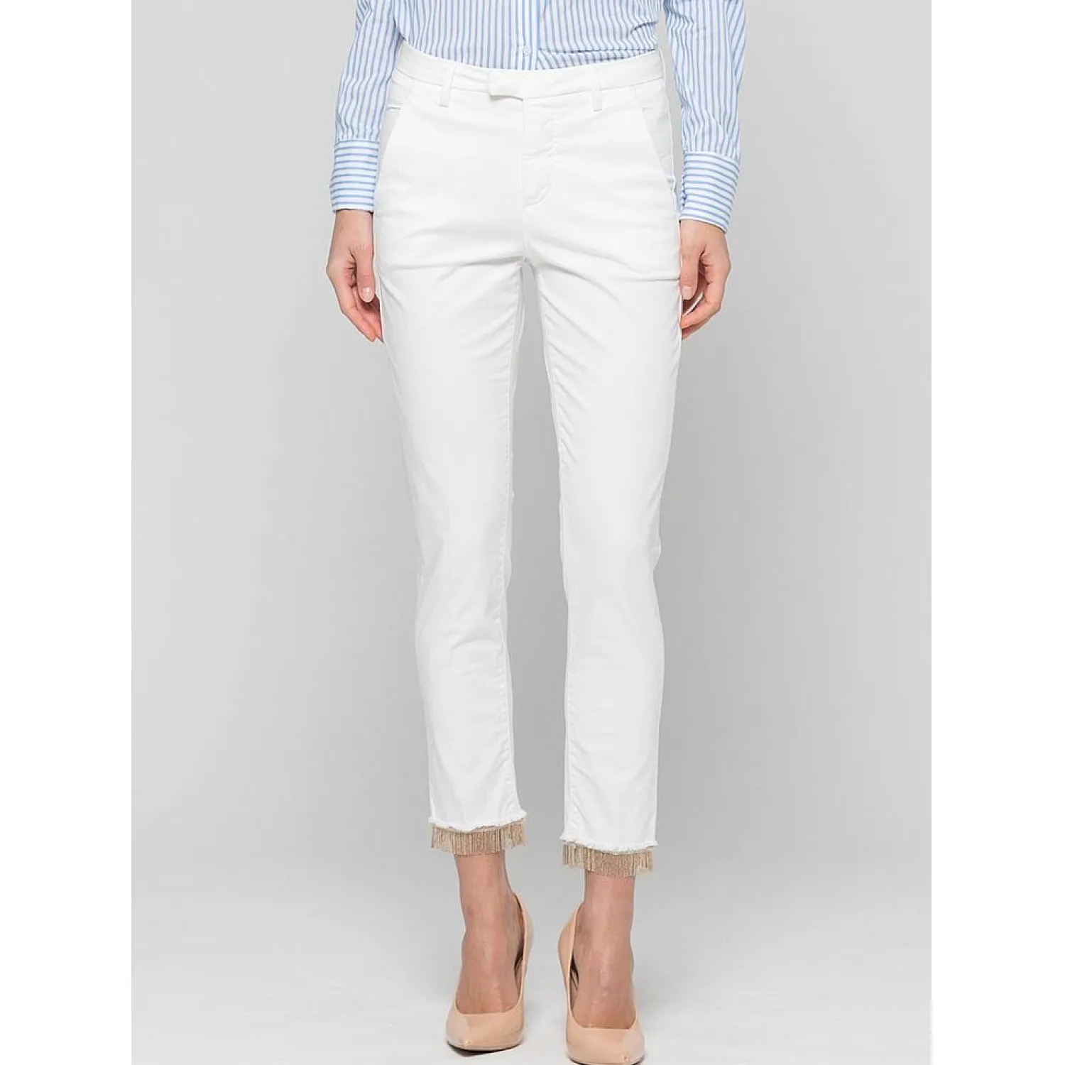 New Pantalone color slim leg cropped / Donna Pantaloni