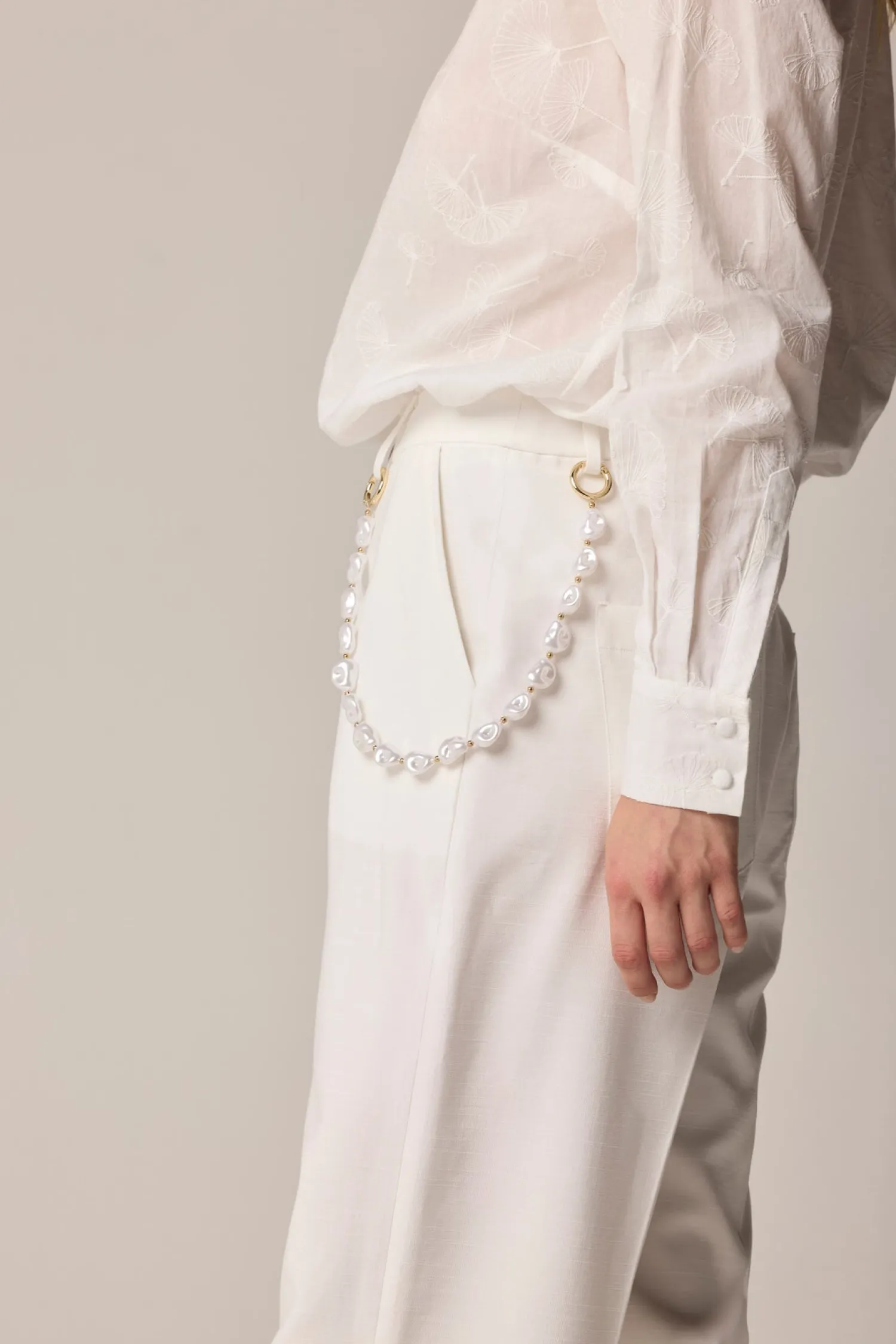 Outlet Pantalone con Dettagli Perle / Donna Pantaloni