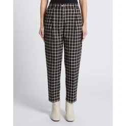 Best Pantalone con Fantasia / Nero Donna Pantaloni