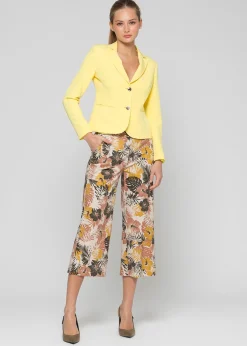 Outlet Pantalone diritto in raso fantasia / Donna Pantaloni