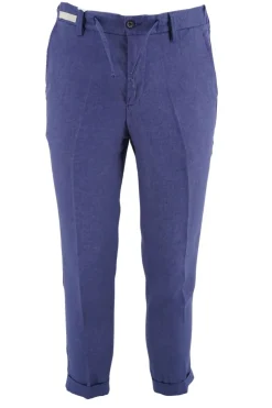 New Pantalone Effetto Lino con Coulisse / Bluette Uomo Pantaloni
