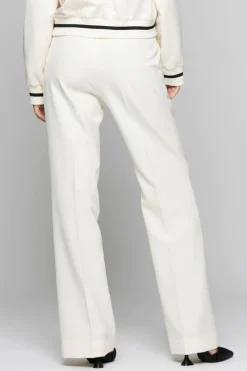 Discount Pantalone Elegante a Vita Alta / Bianco Donna Pantaloni