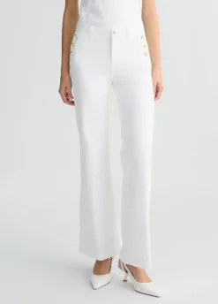 Discount Pantalone Flare con Bottoni / Donna Pantaloni