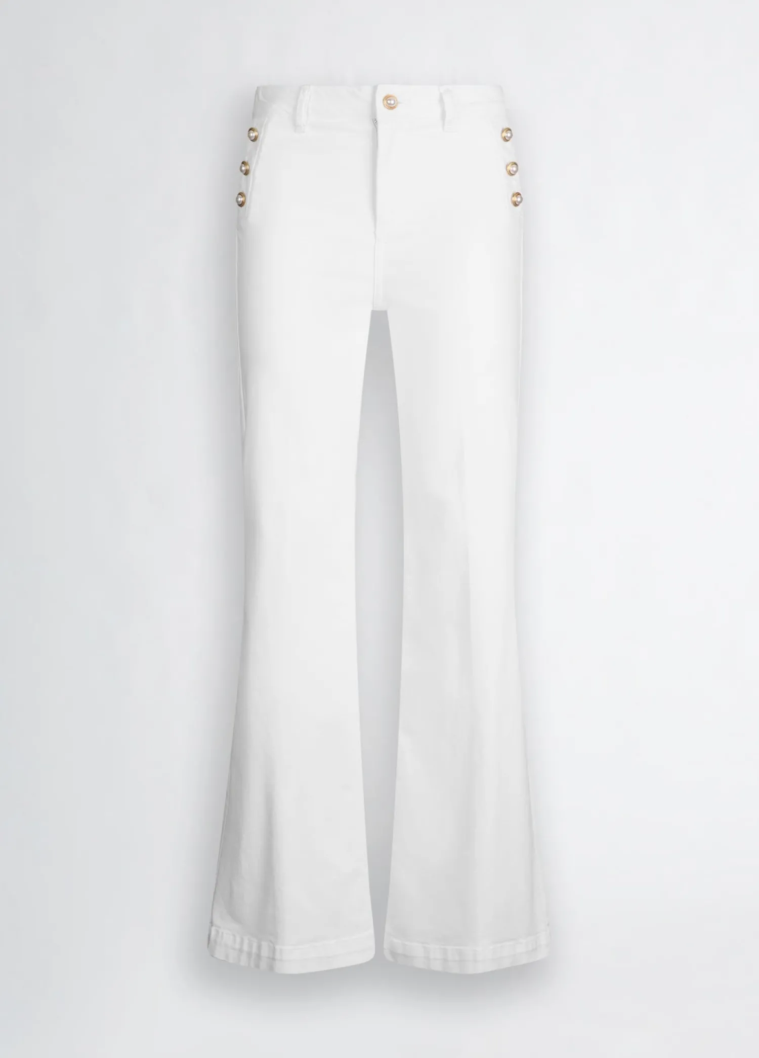Discount Pantalone Flare con Bottoni / Donna Pantaloni