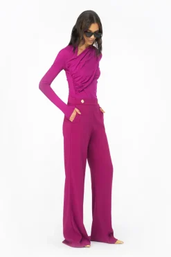 Outlet Pantalone Flare Fit con Bottoni Dorati / Donna Pantaloni