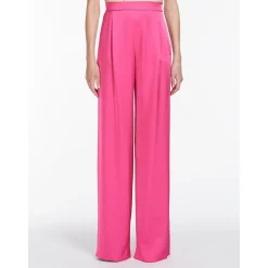 Discount Pantalone Fluido in Raso / Fucsia Donna Pantaloni