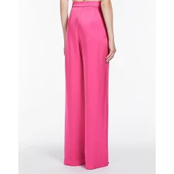 Discount Pantalone Fluido in Raso / Fucsia Donna Pantaloni