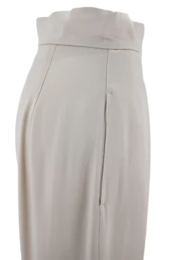 Outlet Pantalone Fluido in Satin / Beige Donna Pantaloni