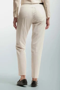 Online Pantalone in Cotone / Beige Donna Pantaloni
