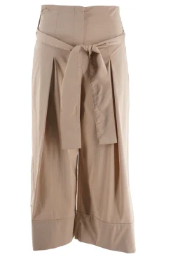 Outlet Pantalone in Cotone con Cintura in Vita / Donna Pantaloni