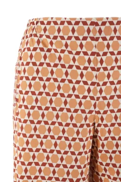 Discount Pantalone in Cotone con Fantasia / Arancione Donna Pantaloni