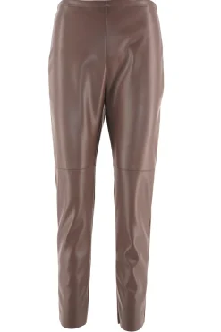 Clearance Pantalone in Ecopelle con Mezzo Elastico in Vita / Donna Pantaloni