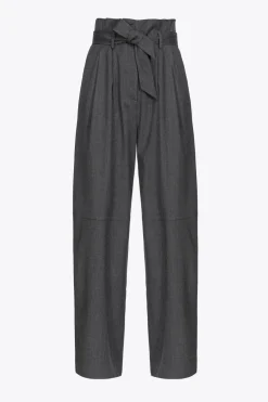 Online Pantalone in Flanella con Cintura / Donna Pantaloni