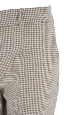 Hot Pantalone in Lana con Fantasia / Beige Donna Pantaloni|Denim