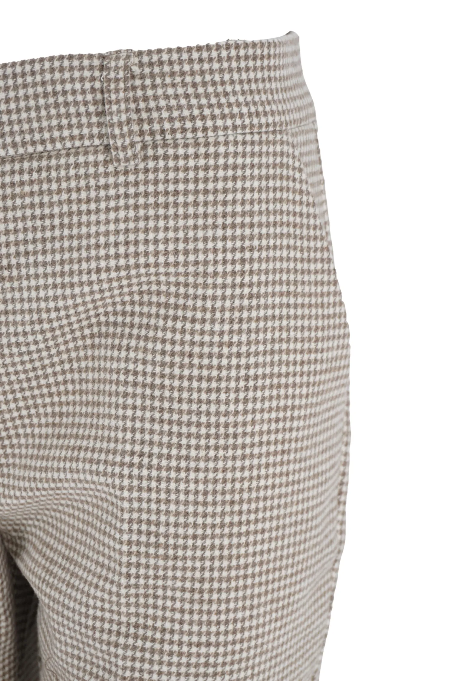 Hot Pantalone in Lana con Fantasia / Beige Donna Pantaloni|Denim