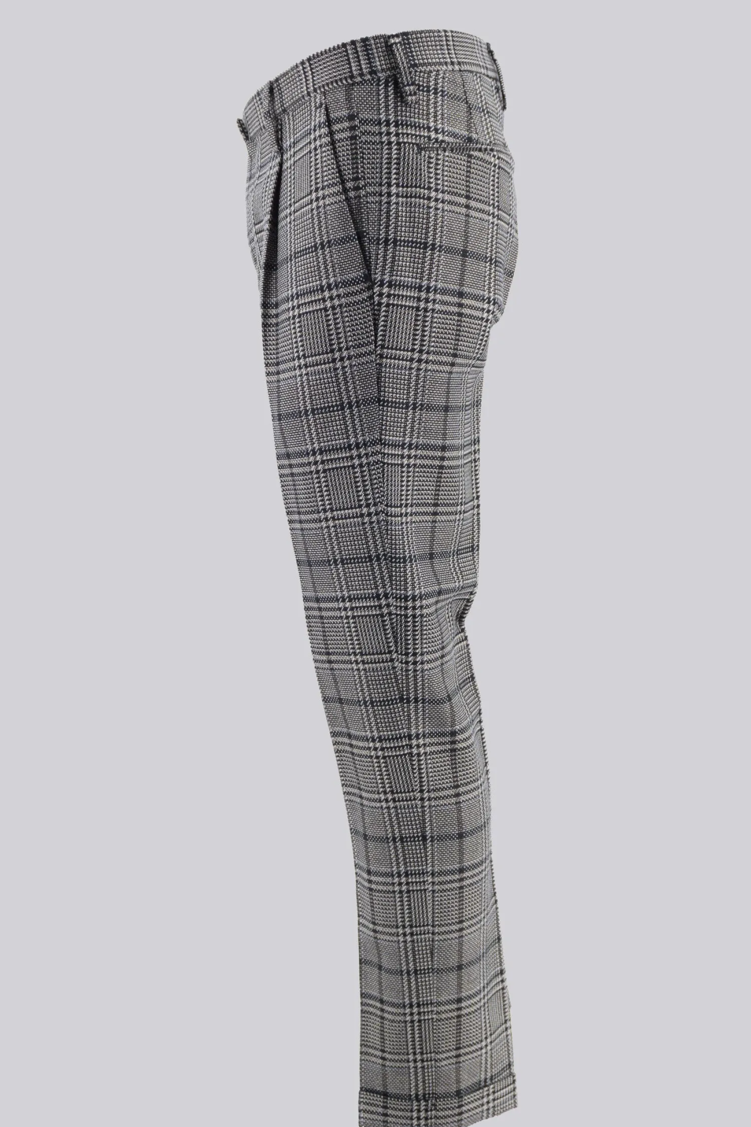 Outlet Pantalone in Lana Tasca America con Pinces / Grigio Uomo Pantaloni