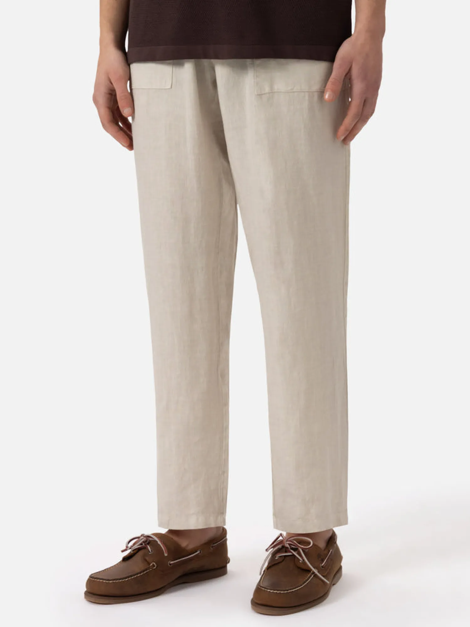 Discount Pantalone in Lino con Coulisse / Uomo Pantaloni