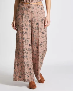 Discount Pantalone in Lino con Fantasia / Donna Pantaloni