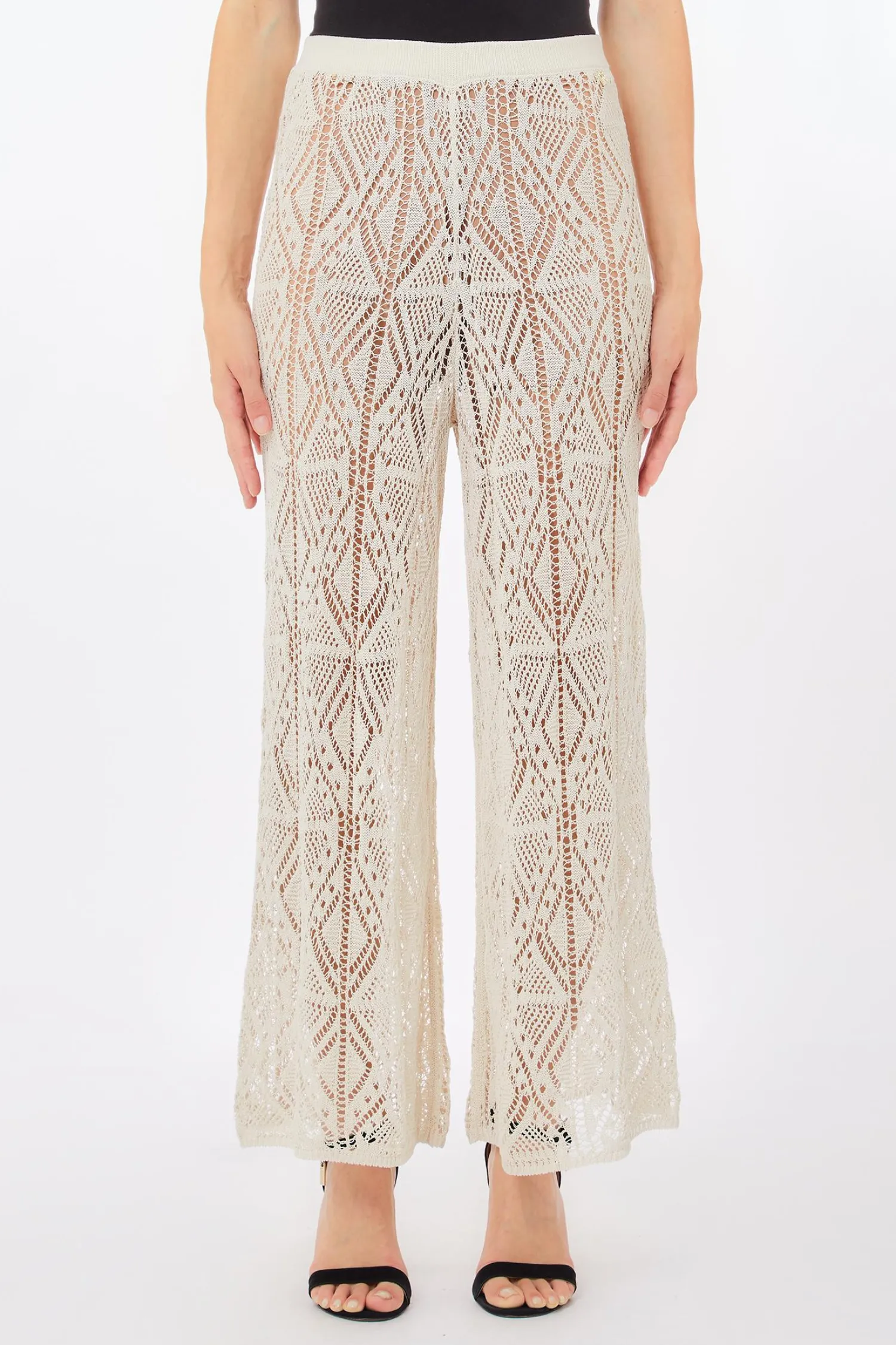 Clearance Pantalone in Maglia Crochet / Donna Pantaloni