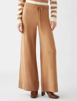 Pantalone in Misto Lana e Cachemire / Beige Donna Pantaloni