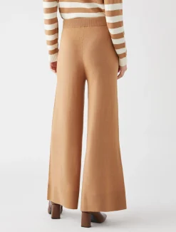 Pantalone in Misto Lana e Cachemire / Beige Donna Pantaloni