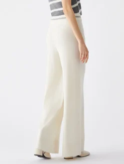 Hot Pantalone in Misto Lana e Cachemire / Bianco Donna Pantaloni