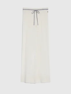 Hot Pantalone in Misto Lana e Cachemire / Bianco Donna Pantaloni