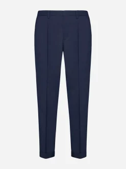 Sale Pantalone in Misto Lana Stretch / Blu Uomo Pantaloni