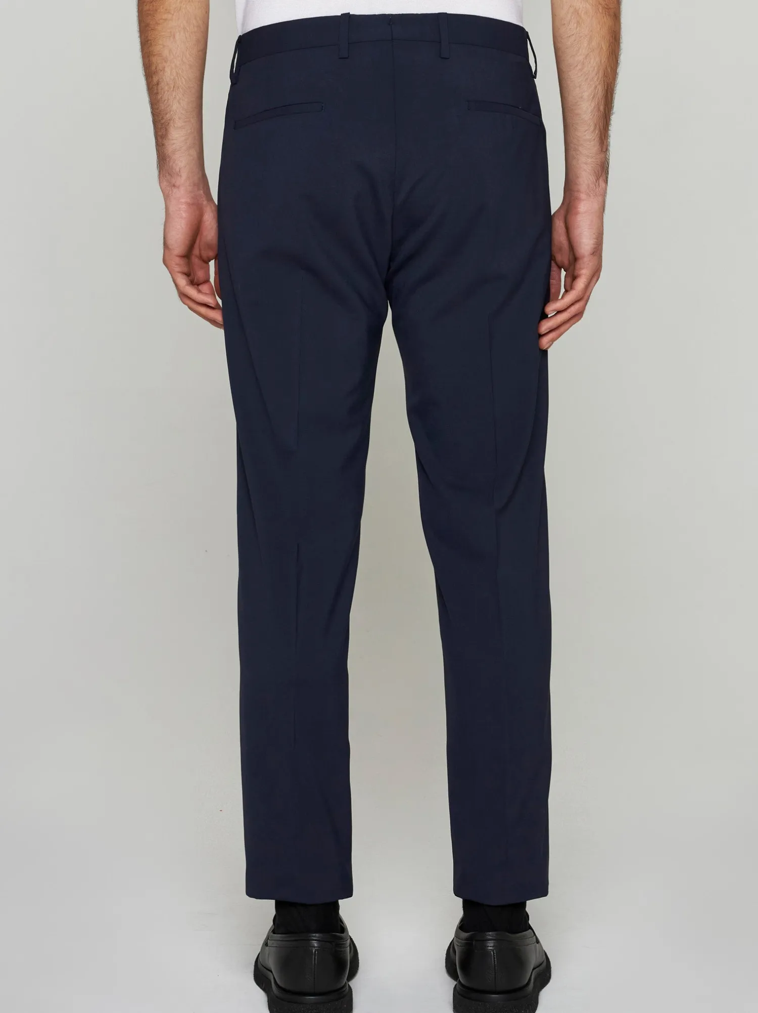 Sale Pantalone in Misto Lana Stretch / Blu Uomo Pantaloni