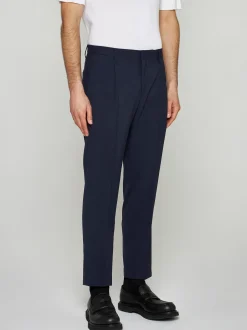 Sale Pantalone in Misto Lana Stretch / Blu Uomo Pantaloni