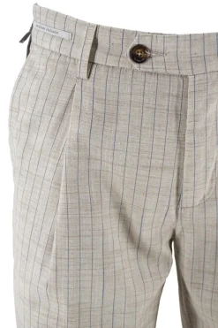 New Pantalone in Misto Lino / Beige Uomo Pantaloni