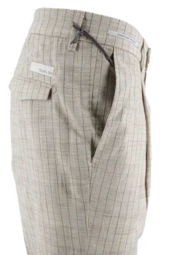 New Pantalone in Misto Lino / Beige Uomo Pantaloni