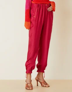 Hot Pantalone in Misto Lino / Fucsia Donna Pantaloni