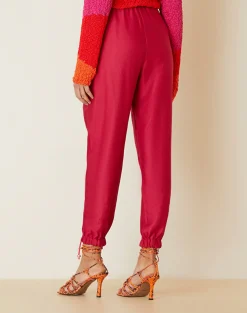 Hot Pantalone in Misto Lino / Fucsia Donna Pantaloni