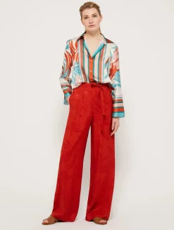 Discount Pantalone in Viscosa Jacquard Pennyblack / Donna Pantaloni