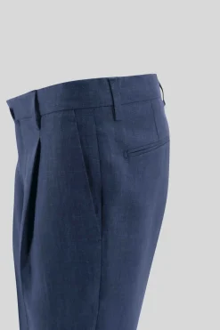 Best Pantalone Regular fit in lino / Blu Uomo Pantaloni