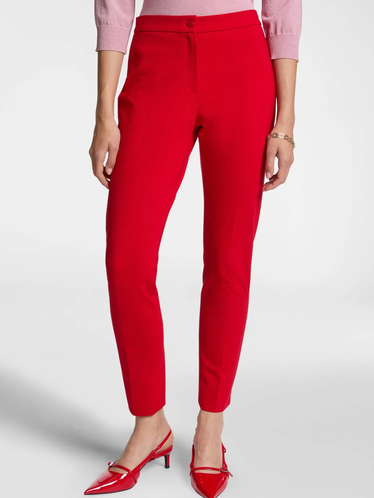 Discount Pantalone Slim Fit in Punto Milano / Donna Pantaloni