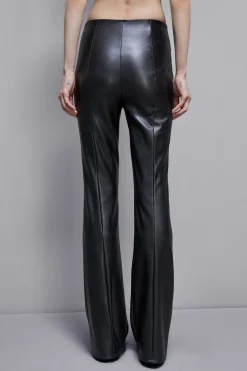 Discount Pantalone Svasato a Vita Alta in Similpelle / Donna Pantaloni