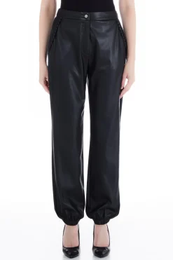 Discount Pantaloni Dritti in Ecopelle / Donna Pantaloni