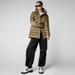 Sale Piumino Animal Free con Cappuccio Drimia / Tortora Donna Giubbini