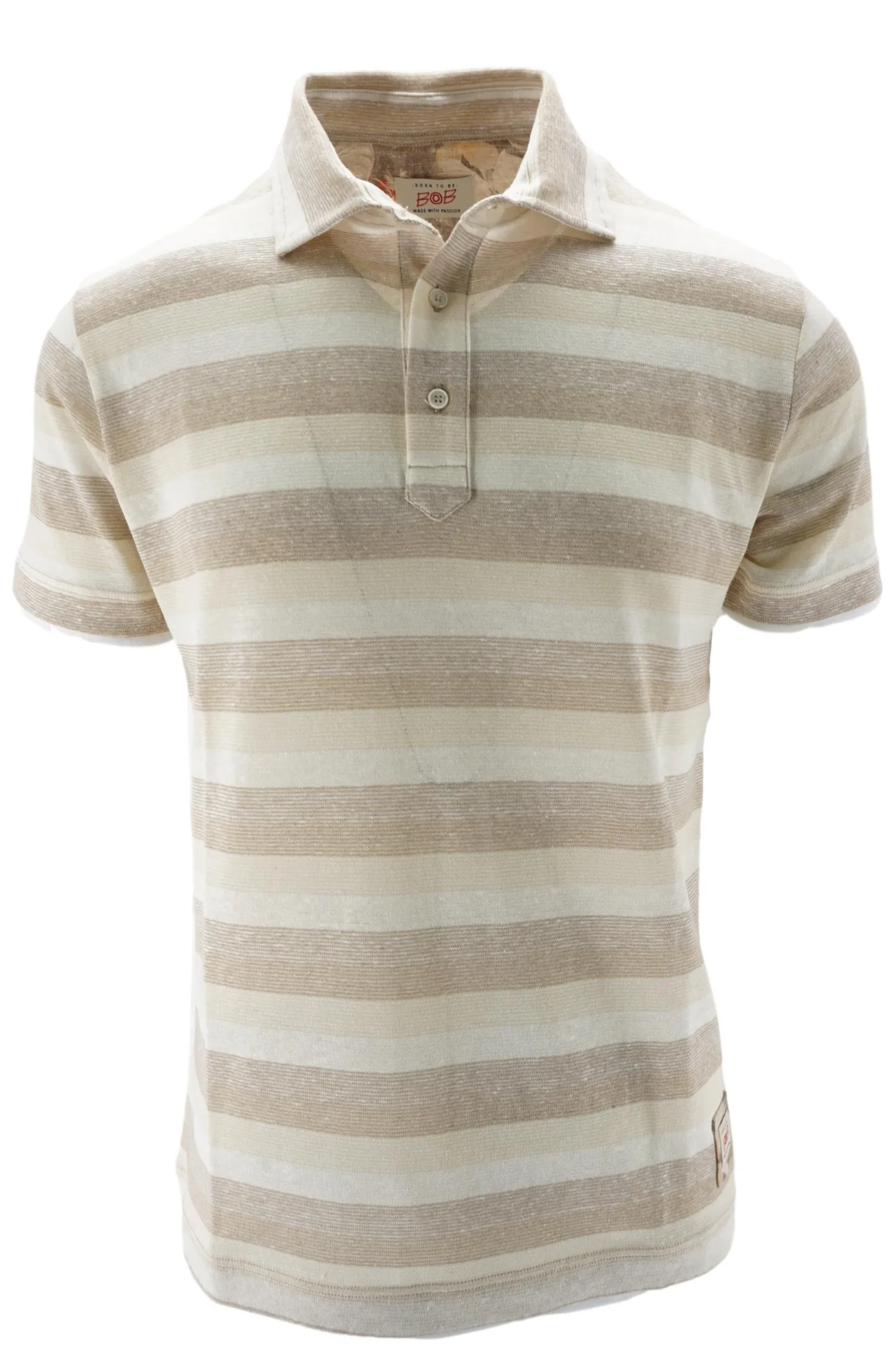 New Polo a Righe in Lino e Cotone / Uomo Polo