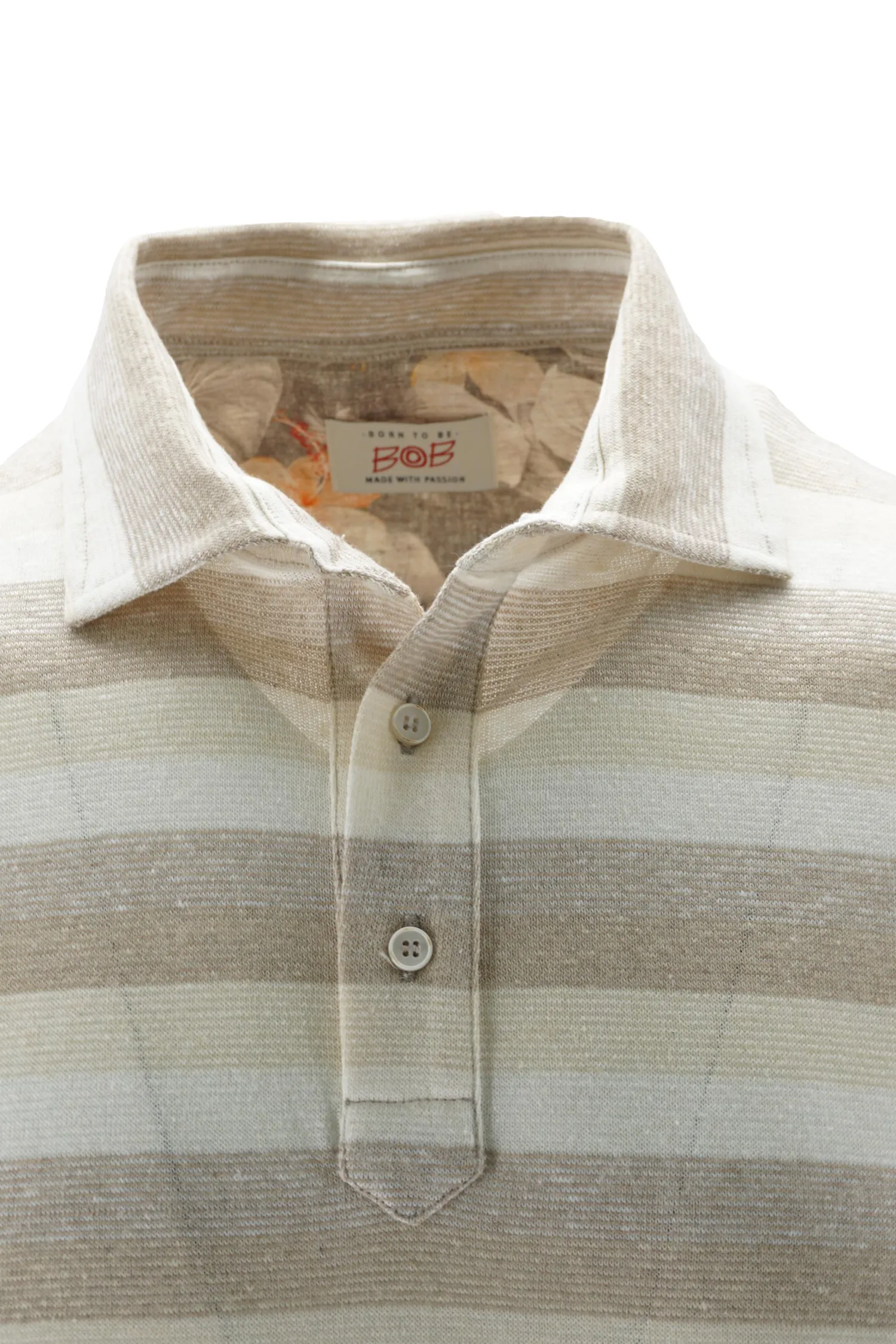 New Polo a Righe in Lino e Cotone / Uomo Polo