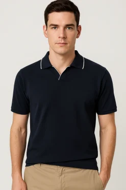 Sale Polo in Cotone con Dettaglio Righino / Uomo Polo