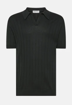 New Polo in Cotone Effetto Righe / Uomo Polo