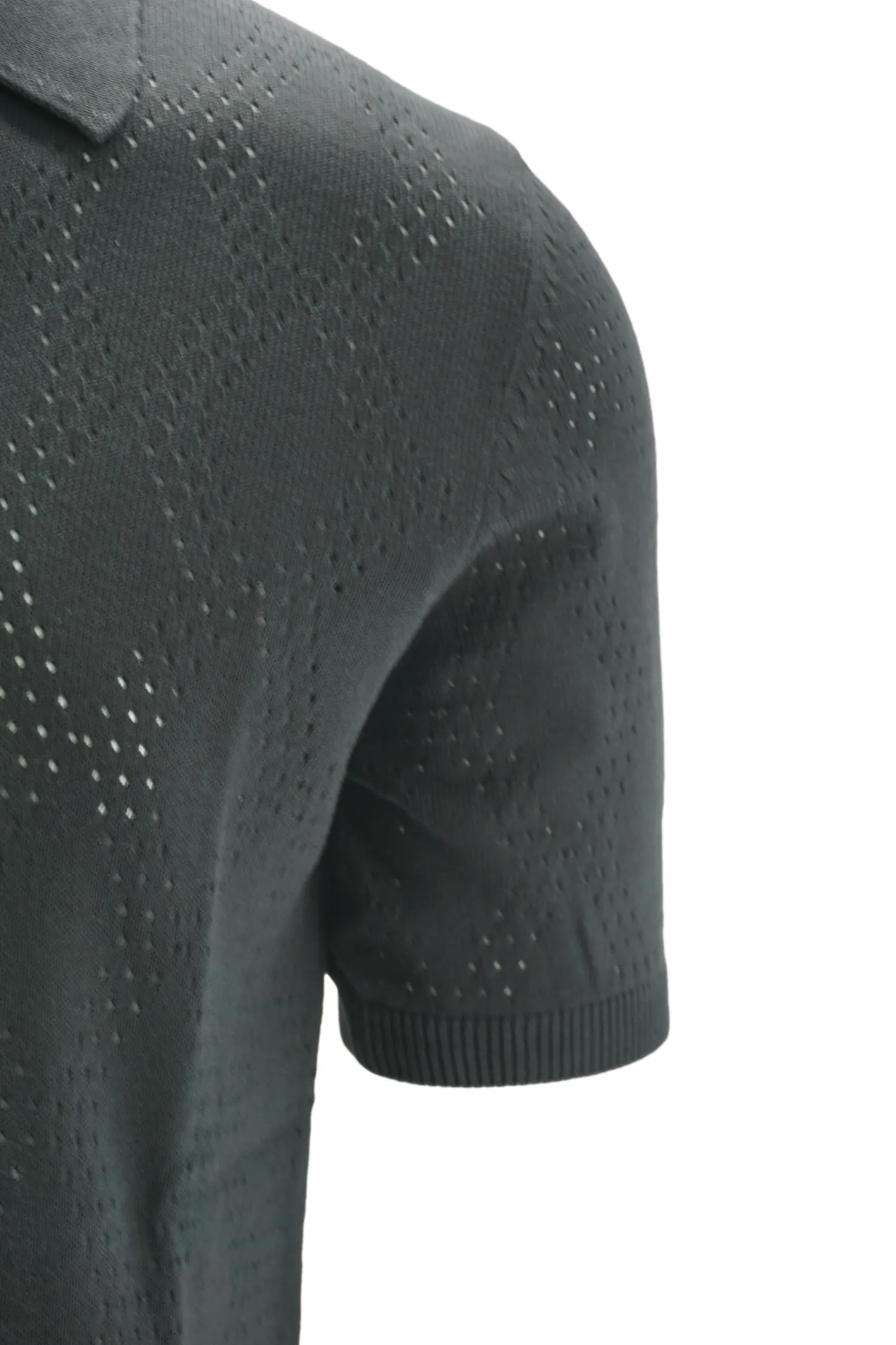 Discount Polo in Filo di Cotone con Tramatura Rombi / Uomo Polo