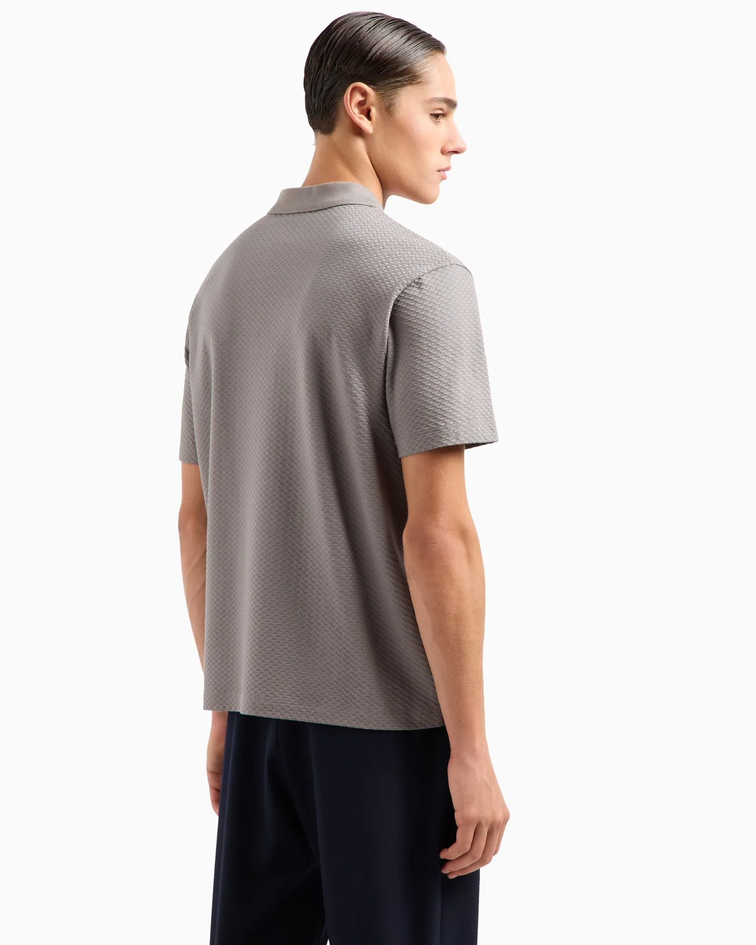 Online Polo in Jersey Jacquard a Rilievo / Uomo Polo
