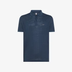 Online Polo in Lino con Logo a Contrasto / Uomo Polo
